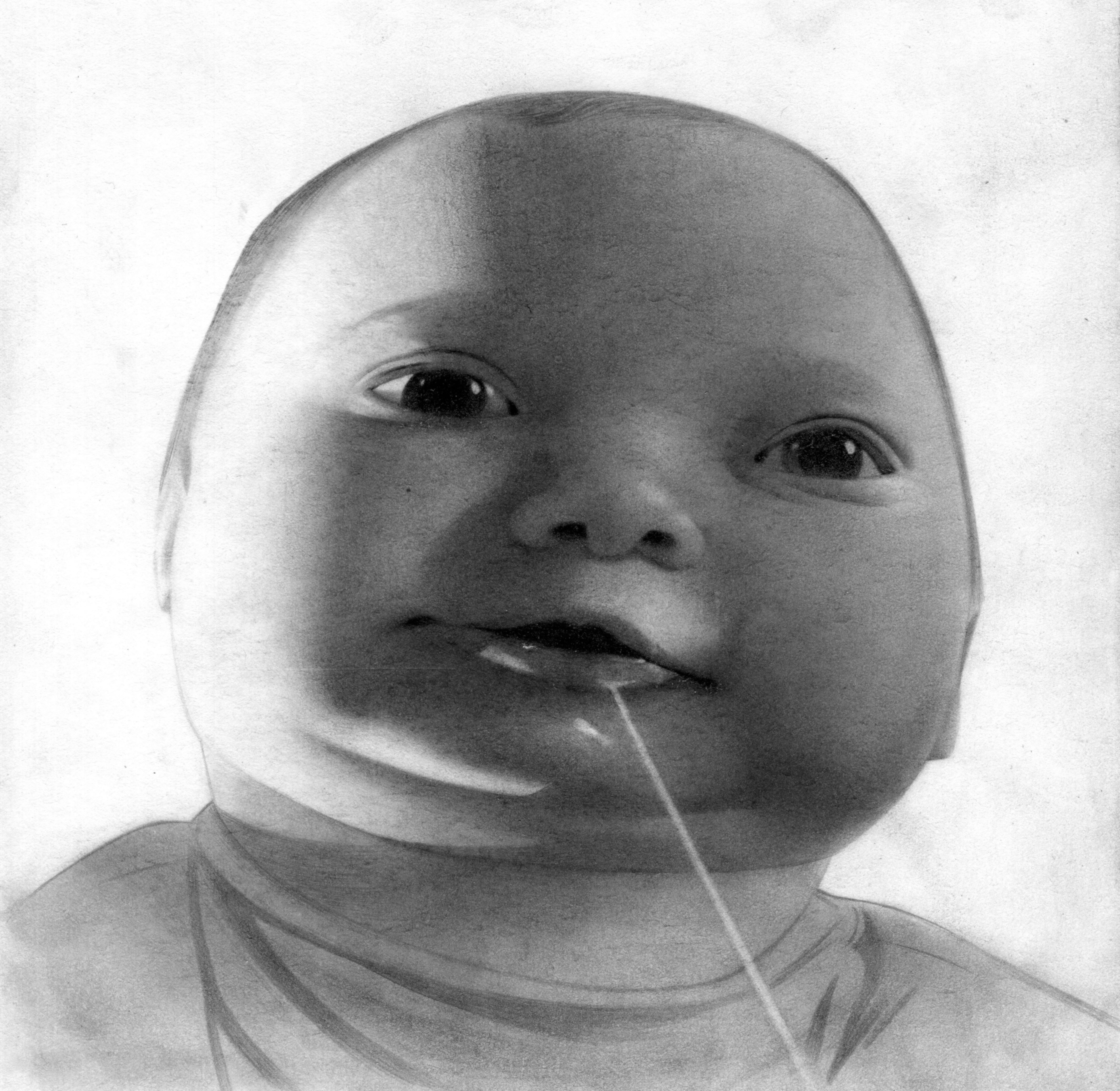 AI Baby — original drawing by Dallas Rayburn